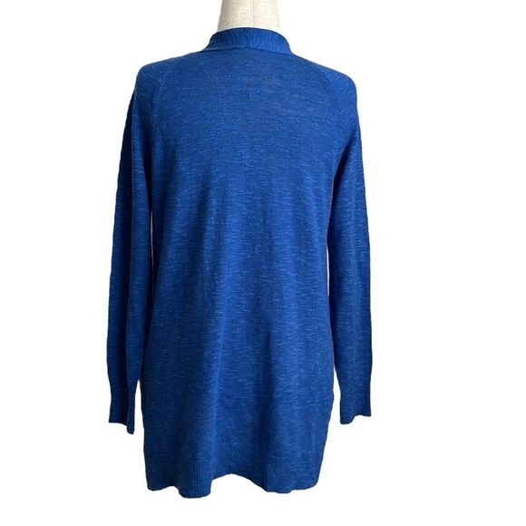 Eileen Fisher Linen/Cotton Blend Open Front Knit Long Line cardigan Blue Size S - Picture 2 of 9
